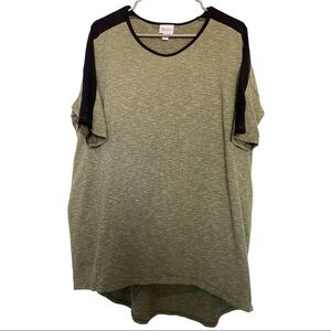 Lularoe IRMA Green/Black Size Large EUC #7096